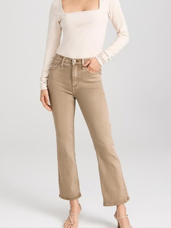 pistola Denim - Pistola “Lennon” Mink Snow Cropped Jeans – Neutral Chic High Rise Denim Size 28
